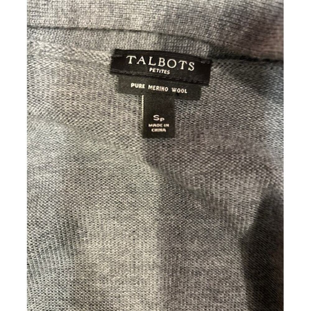 TALBOTS Heather Gray 100% Merino Wool Longline Sweater Duster Small Petite SP - Picture 9 of 11